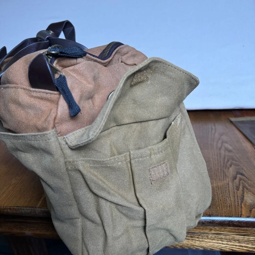 NWT NRA Vintage Wax Canvas Duffle Range Bag Tan Brown (No Carry Strap) 16x9x7